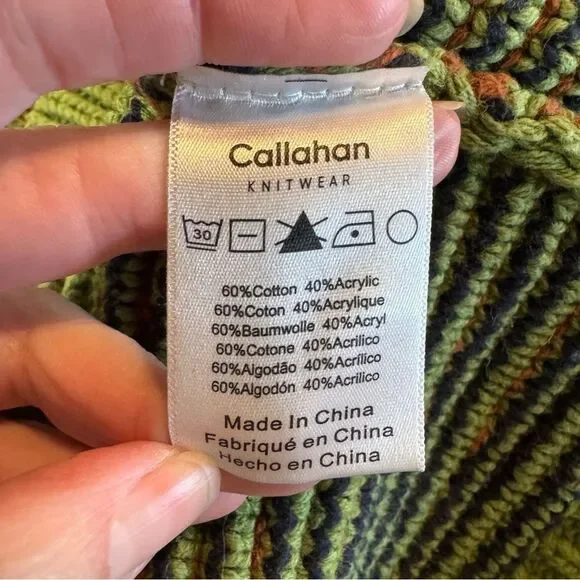 Green Plaid Button-Front Knit Cardigan - Picture 7 of 7